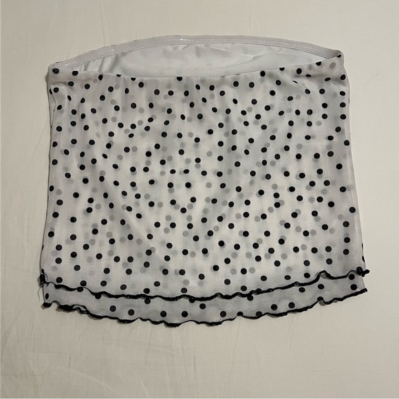 NWOT Edikted Mesh Polka Dot Tube Top - Picture 3 of 3